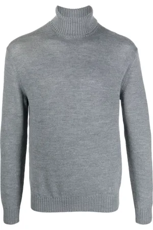 Jil Sander Strik, Herre, Grå, M, Uld, Uld Turtleneck Sweater