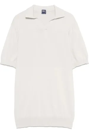 FEDELI Top, Herre, , 3XL, Ecru V-Neck T-shirts og Polos