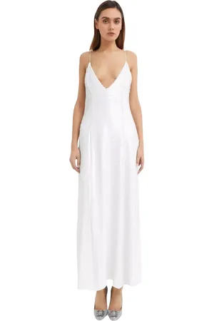Khaite Kjole, Dame, Hvid, S, Hvid Sequin Maxi Kjole
