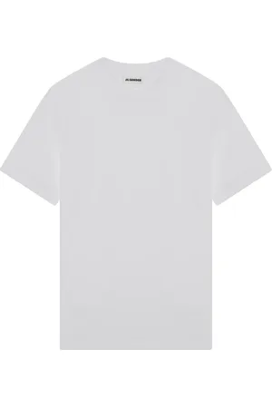 Jil Sander Top, Herre, Hvid, M, Bomuld, Kortærmet T-shirt med Rund Hals