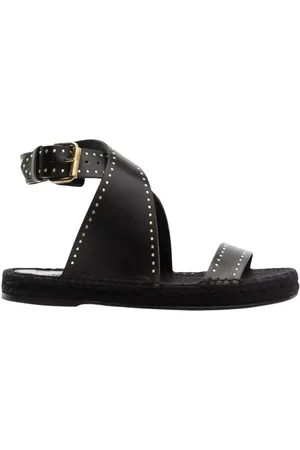 Isabel Marant Sko, Dame, Sort, 36 EU, Læder, Sort læder sandaler med nitter