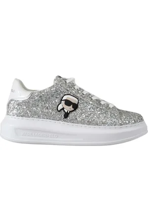 Karl Lagerfeld Sko, Dame, Grå, 38 EU, Bomuld, Shiny Sneakers NFT K/Ikonik