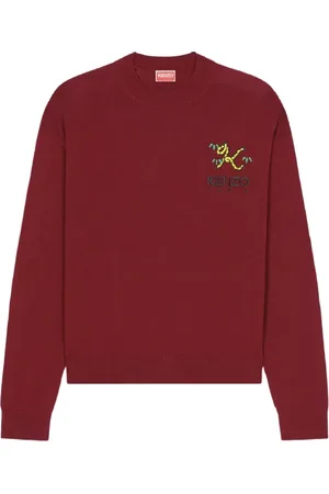 Kenzo Strik, Dame, Rød, XS, Uld, Tiger Tail K Sweater