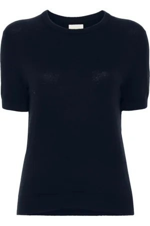 Khaite Strik, Dame, Blå, M, Cashmere, The Pierre Kortærmet Jumper