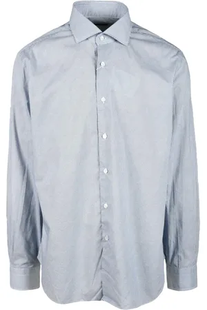 BARBA Skjorte, Herre, Blå, S, Bomuld, Bomuldsskjorte Klassisk Stil