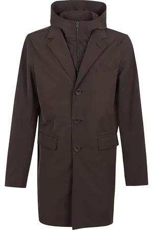 HERNO Frakke, Herre, Brun, 2XL, Bomuld, Brun Bomuld Frakke Stilfuld Lagvalg