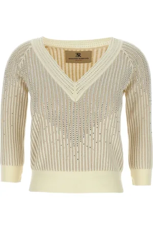 ERMANNO SCERVINO Strik, Dame, , M, Sweater med Rhinestone Pynt