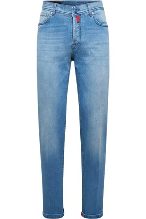 Kiton Jeans, Herre, Blå, W32, Bomuld, Slim Fit Indigo Bomuldsjeans