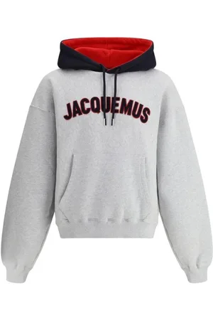 Jacquemus Sweathshirts & Hoodies, Herre, Grå, L, Bomuld, Gråmeleret Baseball Hættetrøje