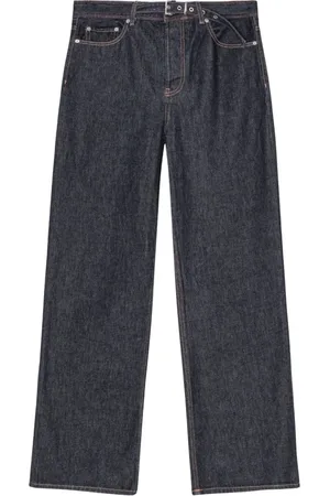 Ganni Jeans, Dame, Blå, W26, Bomuld, Højtaljede marineblå jeans løs pasform