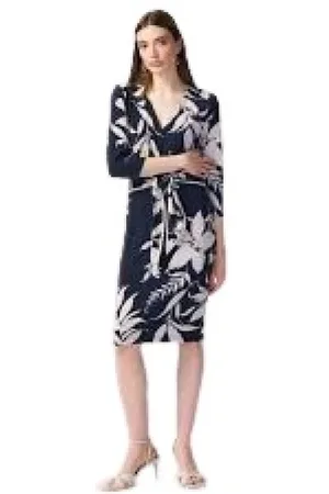 Joseph Ribkoff Kjole, Dame, Flerfarvet, 3XL, Midi Kjole