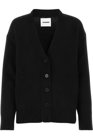 Jil Sander Strik, Dame, Sort, XS, Cashmere, Sort Cashmere Blend Cardigan