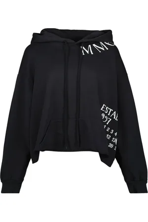 Maison Margiela Sweathshirts & Hoodies, Dame, Sort, S, Numeric hættetrøje Forår-Sommer 2025 Kollektion