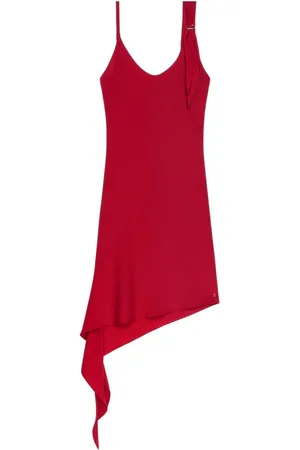 Courrèges Kjole, Dame, Rød, S, Ruby Ærmeløs Asymmetrisk Hem Kjole