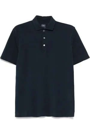 FEDELI Top, Herre, Blå, S, Blå Polo Shirt med Korte Ærmer