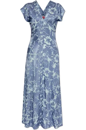 Kenzo Kjole, Dame, Blå, S, Uld, Blomsterkjole