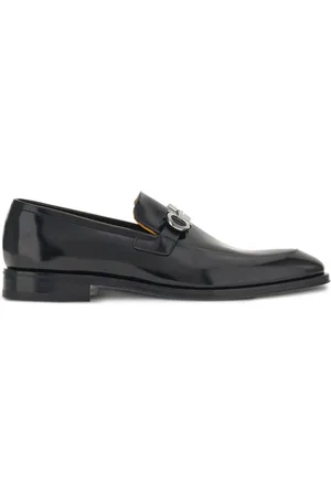 Salvatore Ferragamo Sko, Herre, Sort, 42 EU, Læder, Sorte Gancini Loafers
