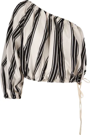 Serafini Bluser & Skjorter, Dame, , S, Uld, Stribet One-Shoulder Top