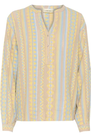 Cream Bluser & Skjorter, Dame, Flerfarvet, L, Bomuld, Mønstret Jaquard Bluse