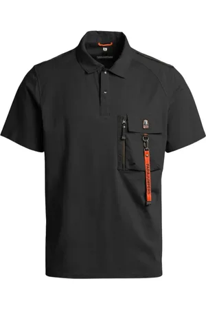 Parajumpers Top, Herre, Sort, M, Bomuld, Bomuldspolo med nylon detaljer