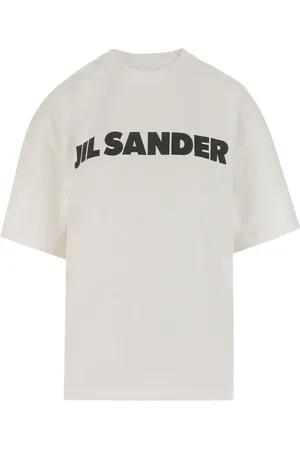 Jil Sander Top, Dame, Hvid, S, Bomuld, Logo Bomulds T-shirt