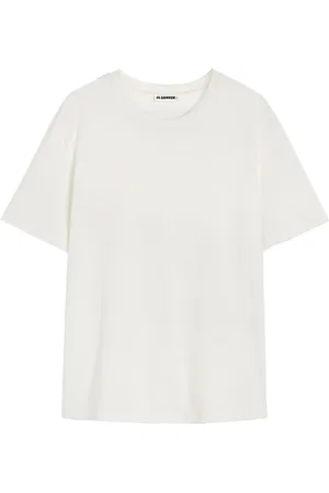 Jil Sander Top, Herre, Hvid, S, Bomuld, Hvid Crewneck T-shirt Kompakt Bomuld