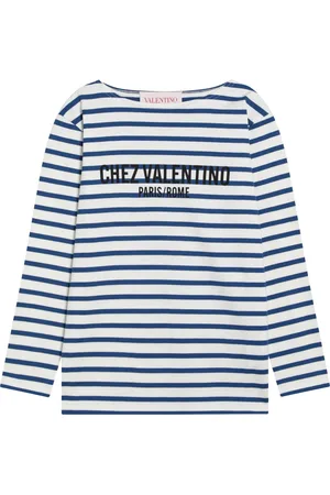VALENTINO GARAVANI Top, Dame, Blå, S, Langærmet rund hals T-shirt