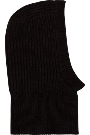 Ivy & Oak Tilbehør, Dame, Sort, ONE SIZE, Uld, Ribstrikket Balaclava i Merinould