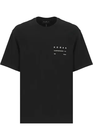 Hogan Top, Herre, Sort, L, Bomuld, Sort Bomulds T-shirt med Logo Print