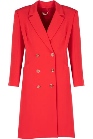 Liu Jo Frakke, Dame, Rød, XL, Polyester, Double-Breasted Coat