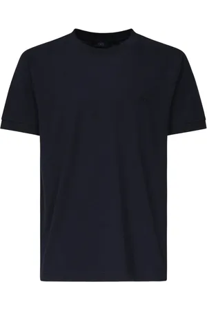 FAY Top, Herre, Blå, M, Bomuld, Blå Bomuld Logo T-shirt Crewneck