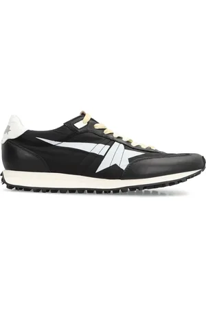 Golden Goose Sko, Herre, Sort, 44 EU, Læder, Lav-top Marathon Sneakers med Læderindsats