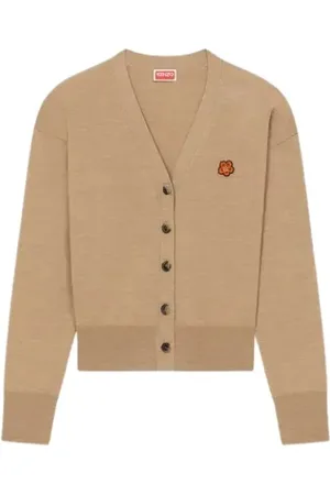 Kenzo Strik, Dame, Brun, S, Uld, Vintage Cardigan