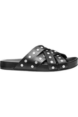 Michael Kors Sko, Dame, Sort, 37 1/2 EU, Læder, Sorte flade sandaler sneakers