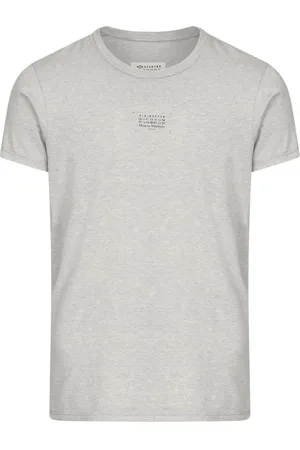 Maison Margiela Top, Herre, Grå, M, Bomuld, Grå T-shirt med nummerlogo-stempel