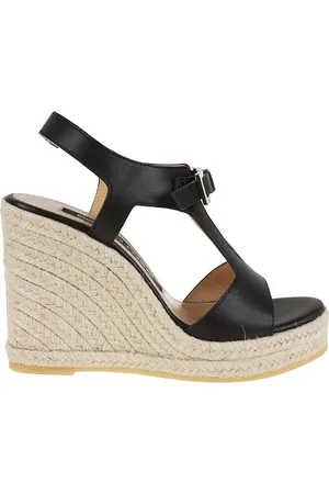 Sergio Rossi Sko, Dame, Sort, 40 EU, Uld, Sorte sandaler med rebkile