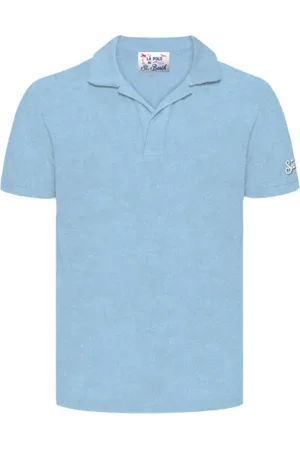 MC2 SAINT BARTH Top, Herre, Blå, S, Bomuld, Lyseblå Polo Shirt Kort Ærme
