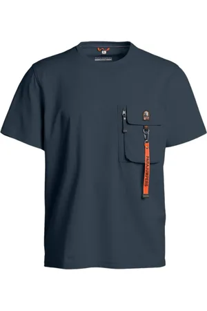 Parajumpers Top, Herre, Blå, 3XL, Bomuld, Bomuld Jersey T-shirt med Nylon Detaljer