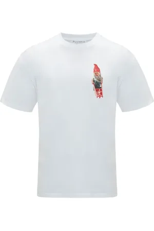 J.W.Anderson Top, Herre, Hvid, S, Bomuld, Gnome Chest Print Kortærmet T-shirt