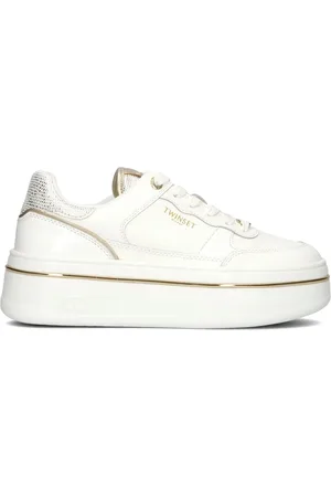 Twin-Set Sko, Dame, Hvid, 37 EU, Elegante hvide sneakers til kvinder