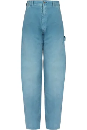 Maison Margiela Jeans, Herre, Blå, W30, Klar Blå Lav Skridt Brede Ben Jeans