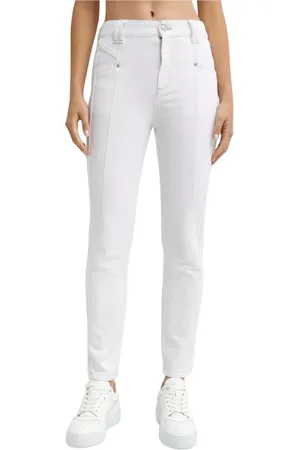 Isabel Marant Jeans, Dame, Hvid, XS, Bomuld, Hvide højtaljede slim fit jeans