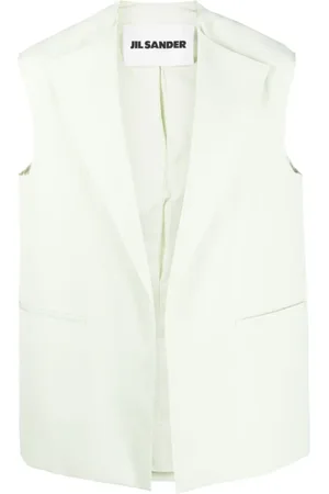 Jil Sander Jakke, Herre, Grøn, S, Grøn enkeltknappet vest
