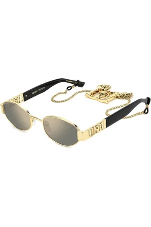 Dsquared2 Tilbehør, Herre, Gul, 53 MM, Uld, Stilfulde solbriller i sort og guld