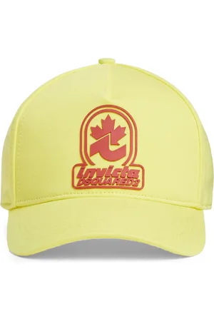 Dsquared2 Tilbehør, Herre, Gul, ONE SIZE, Bomuld, Gul Bomuld Baseball Cap med Logo
