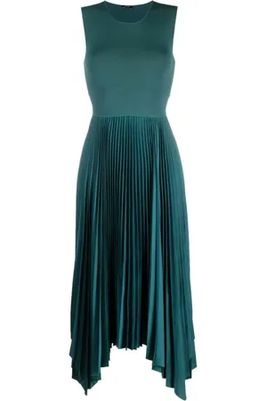 Joseph Kjole, Dame, Grøn, S, Polyester, Dera Knit Weave Plisse Kjole