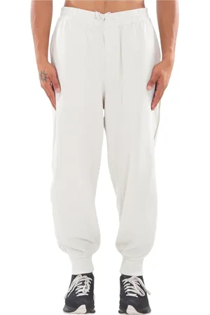 Y-3 Bukser, Herre, Hvid, M, Track Pants med Opsmøg