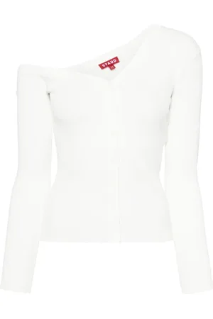 Staud Strik, Dame, , S, Uld, Håndværker Off Shoulder Cardigan