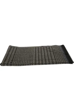 Kiton Tilbehør, Herre, Sort, ONE SIZE, Uld, Houndstooth Mønstret Tørklæde