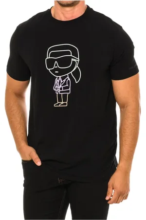 Karl Lagerfeld Top, Herre, Sort, L, Bomuld, Kortærmet T-shirt Klassisk Stil